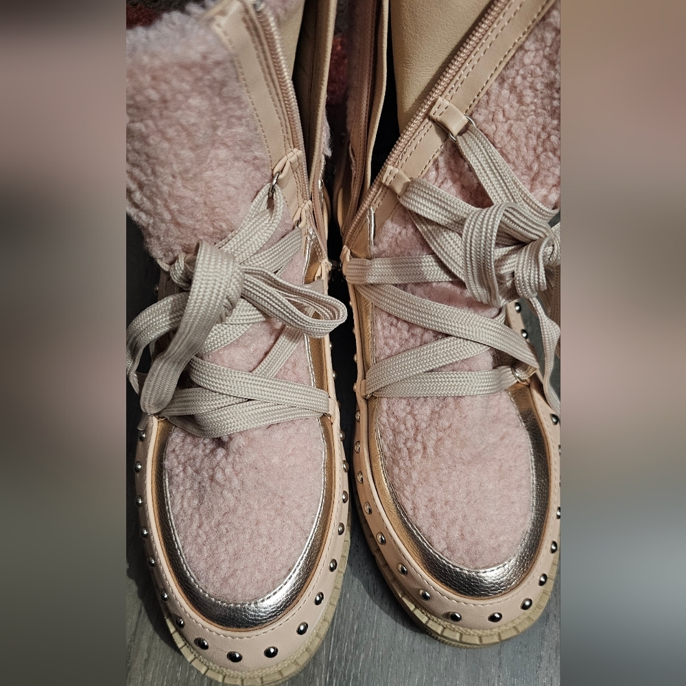 Stylish Pink and Rose Gold Women's Boots